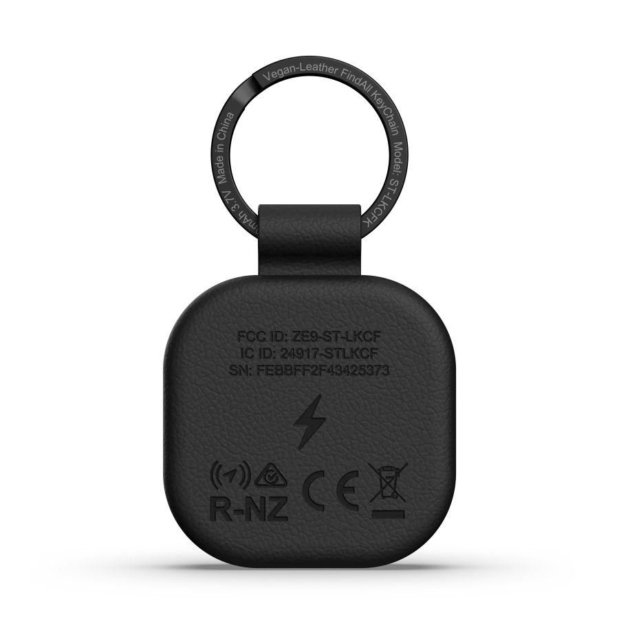Умный брелок Satechi Vegan-Leather FindAll Keychain with Apple FindMy - Black (ST-LKCFK)