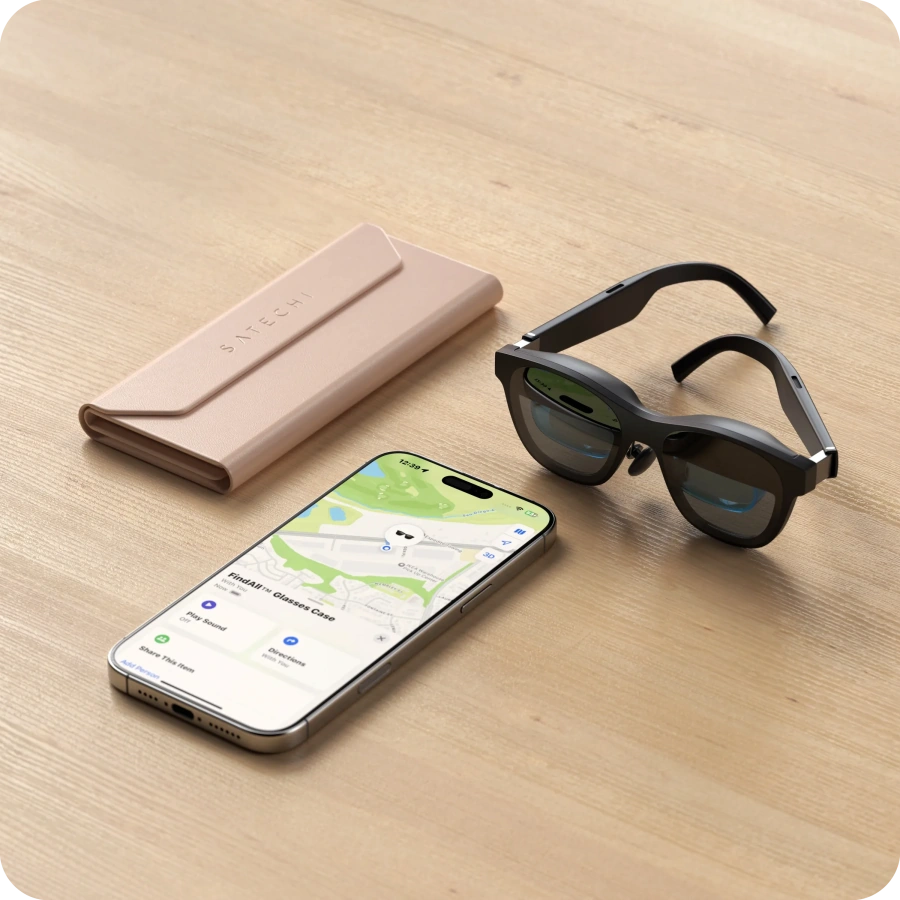 Умный футляр для очков Satechi Vegan-Leather FindAll Glasses Case c Apple FindMy - Desert Rose (ST-LFAGCR)