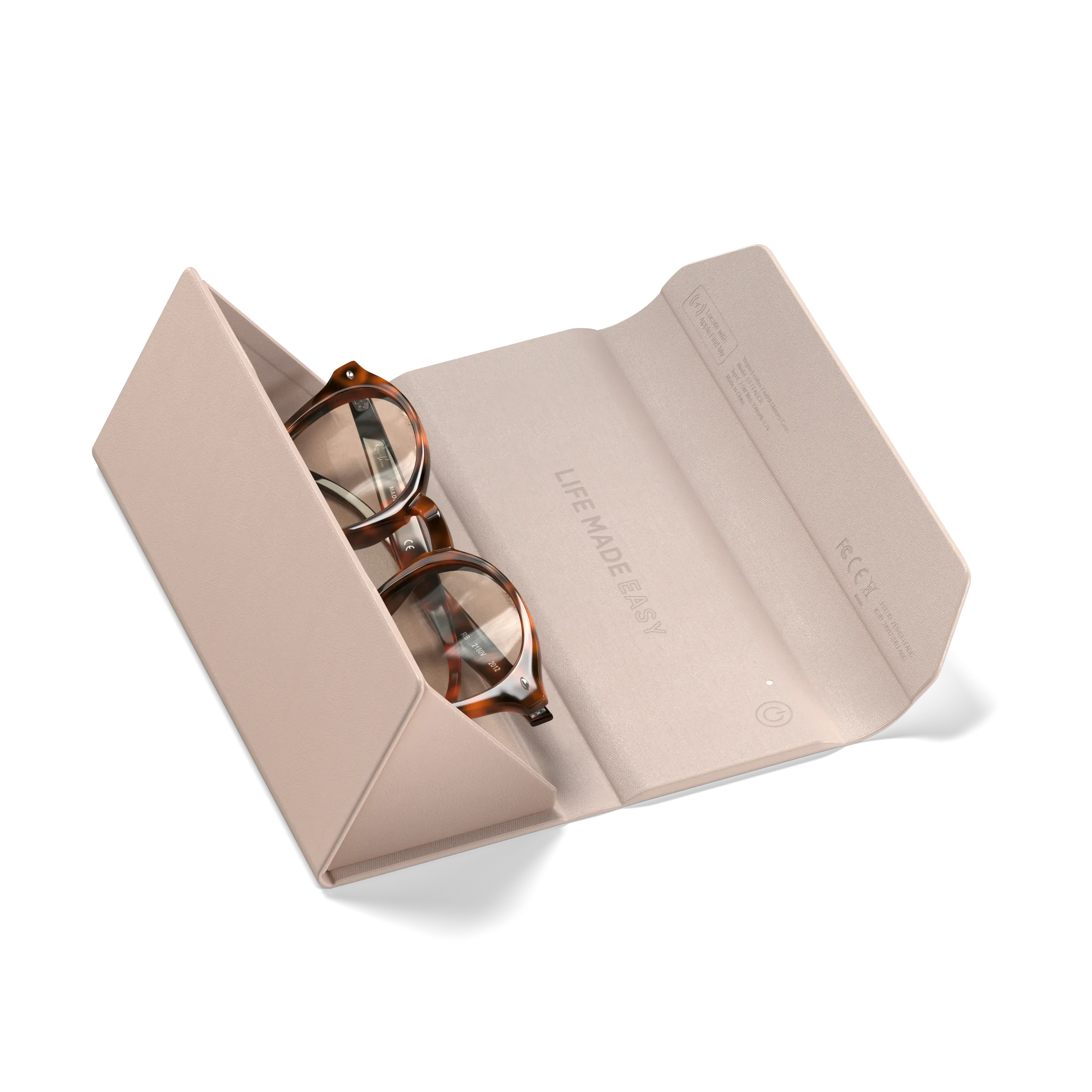 Умный футляр для очков Satechi Vegan-Leather FindAll Glasses Case c Apple FindMy - Desert Rose (ST-LFAGCR)