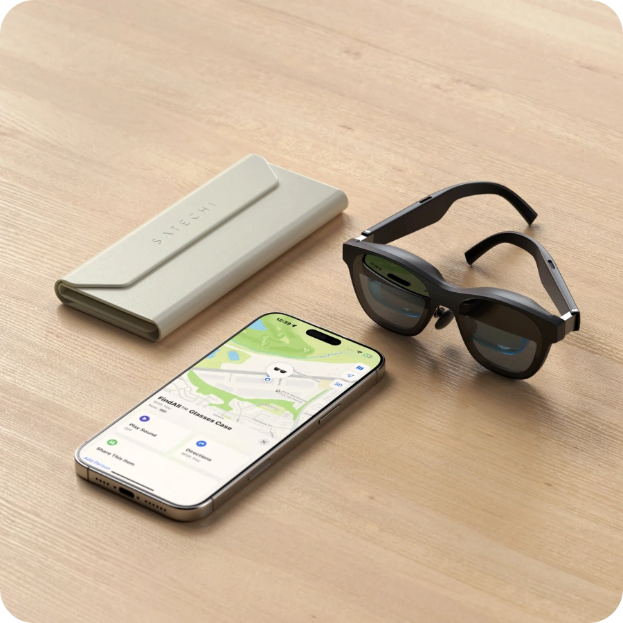 Умный футляр для очков Satechi Vegan-Leather FindAll Glasses Case с Apple FindMy - Sand (ST-LFAGCW)