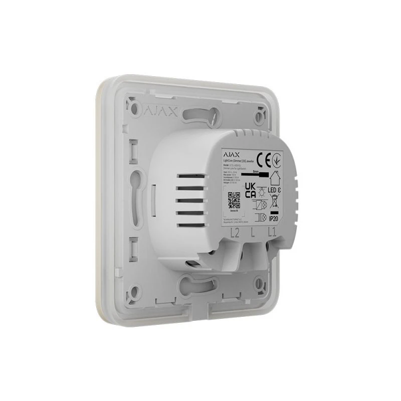 Розумний сенсорний димерний вимикач світла Ajax LightSwitch (Dimmer) Jeweller - Ivory