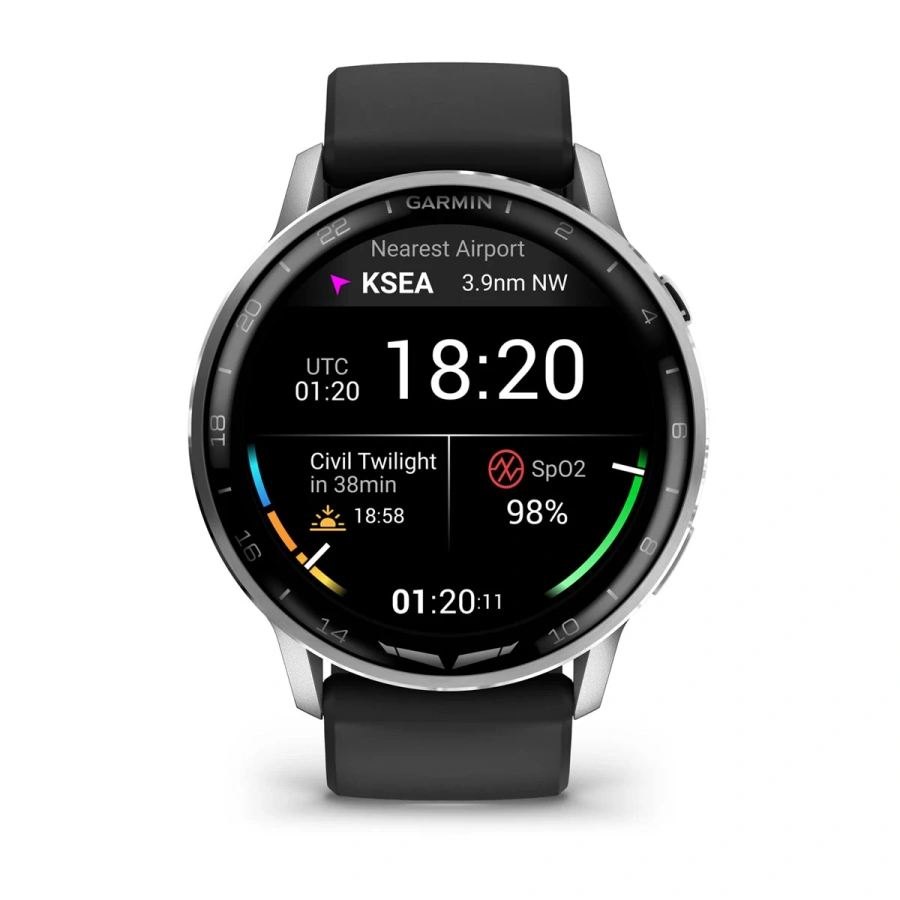 Смарт-годинник Garmin D2 Air X15 - Silver Case with Black Silicone Band (010-03014-50)