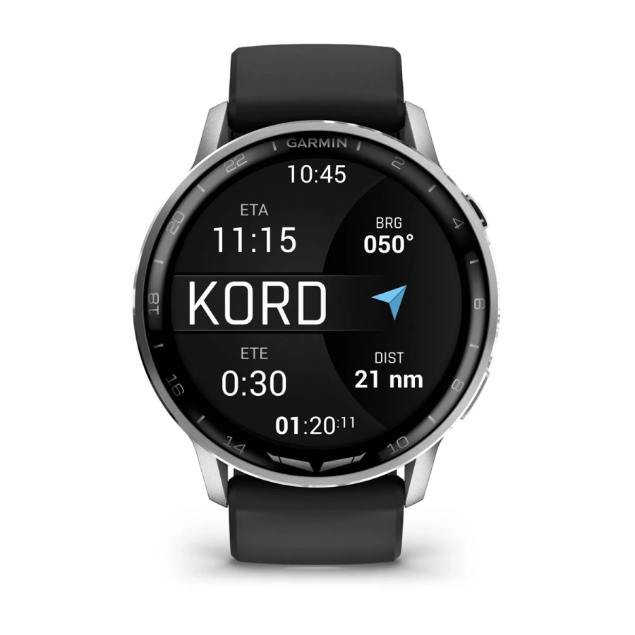 Смарт-годинник Garmin D2 Air X15 - Silver Case with Black Silicone Band (010-03014-50)