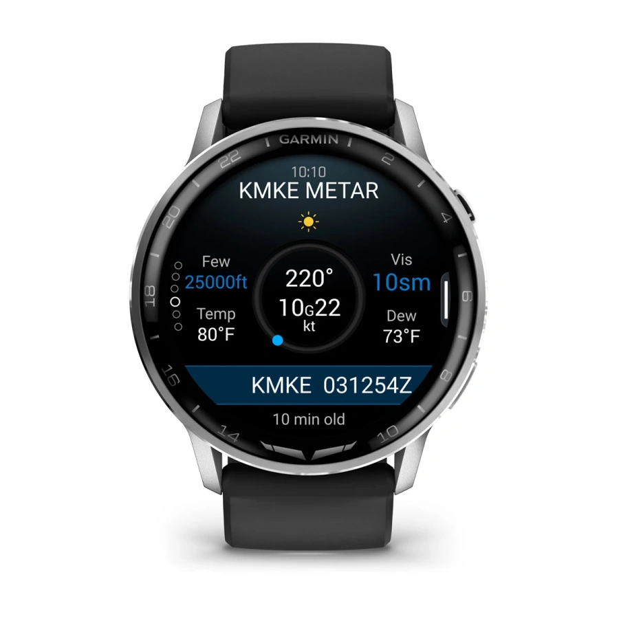 Смарт-годинник Garmin D2 Air X15 - Silver Case with Black Silicone Band (010-03014-50)