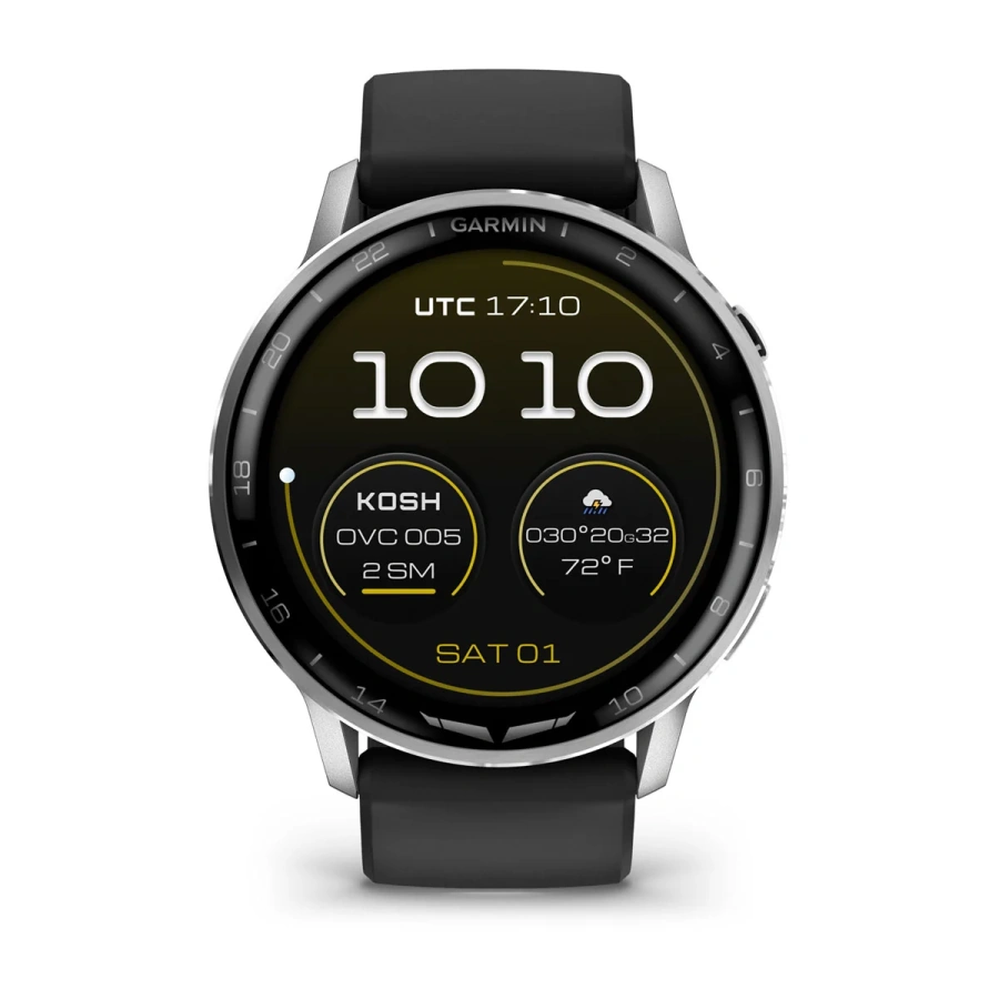 Смарт-годинник Garmin D2 Air X15 - Silver Case with Black Silicone Band (010-03014-50)