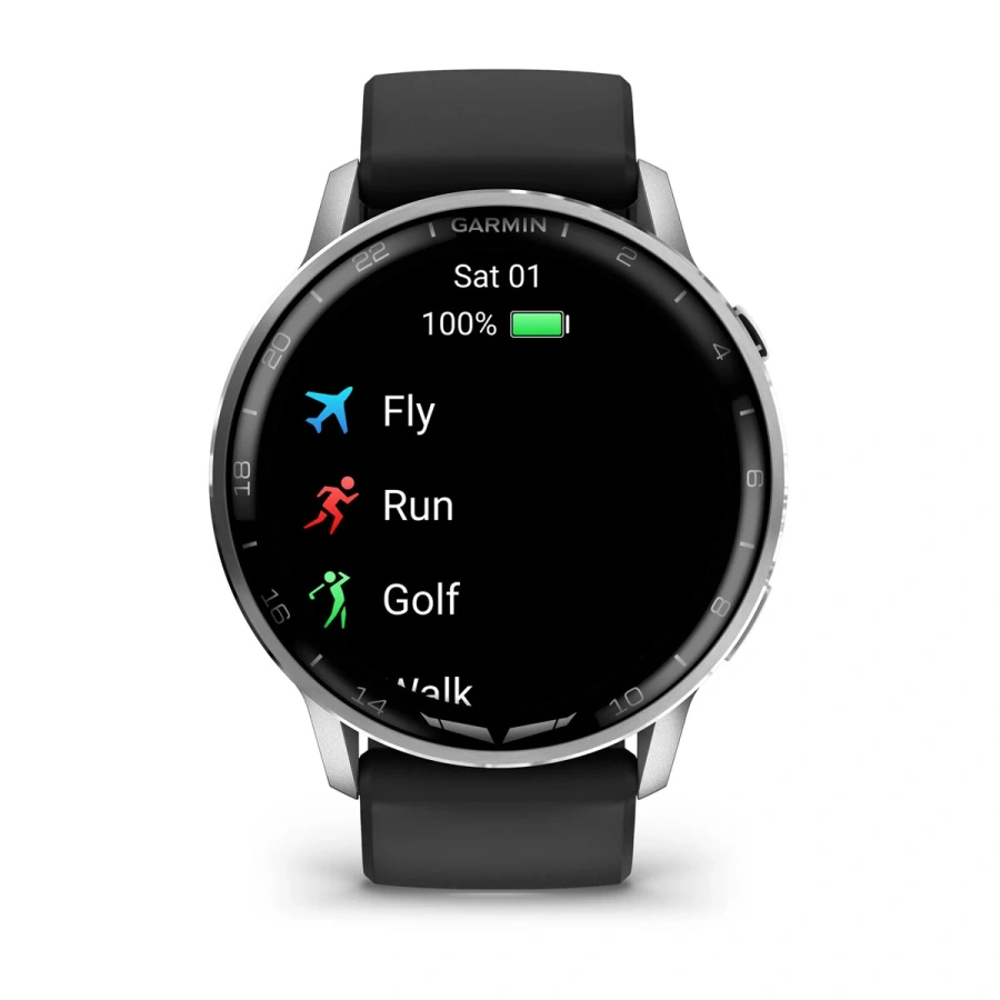 Смарт-годинник Garmin D2 Air X15 - Silver Case with Black Silicone Band (010-03014-50)
