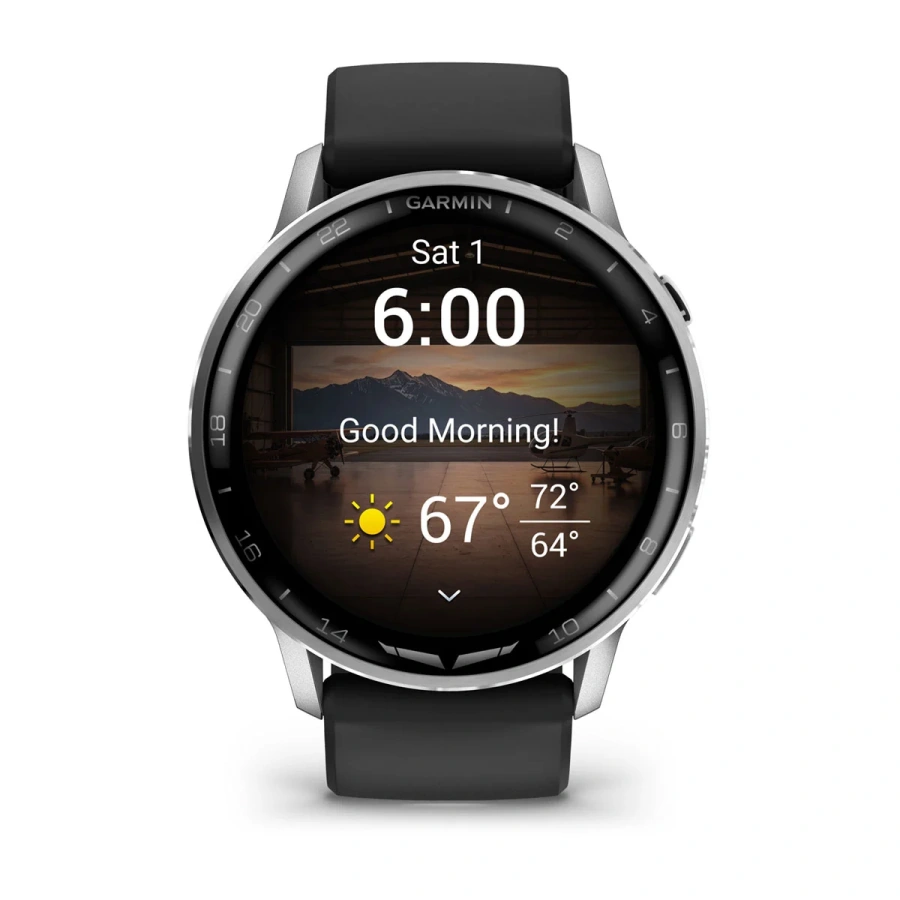 Смарт-годинник Garmin D2 Air X15 - Silver Case with Black Silicone Band (010-03014-50)
