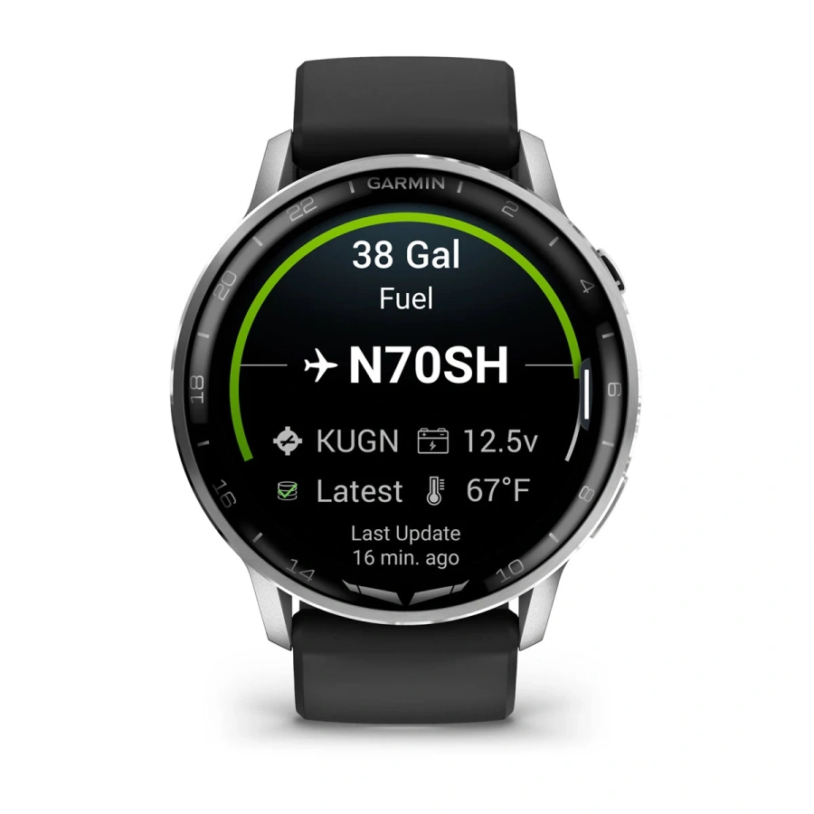 Смарт-годинник Garmin D2 Air X15 - Silver Case with Black Silicone Band (010-03014-50)