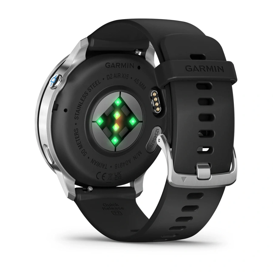 Смарт-годинник Garmin D2 Air X15 - Silver Case with Black Silicone Band (010-03014-50)
