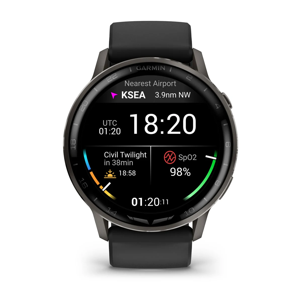 Смарт-часы Garmin D2 Air X15 - Slate Case with Black Silicone Band (010-03014-51)