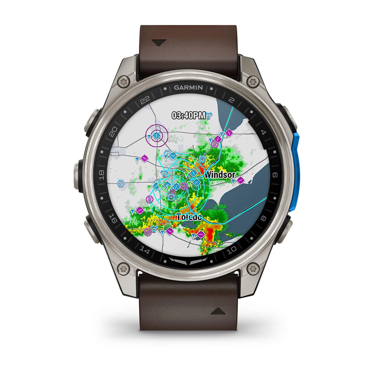 Смарт-часы Garmin D2 Mach 2 47 mm AMOLED Sapphire - Titanium Case with Oxford Brown Leather Band (010-02904-30/31)