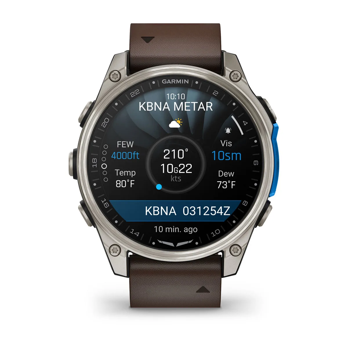 Смарт-часы Garmin D2 Mach 2 47 mm AMOLED Sapphire - Titanium Case with Oxford Brown Leather Band (010-02904-30/31)
