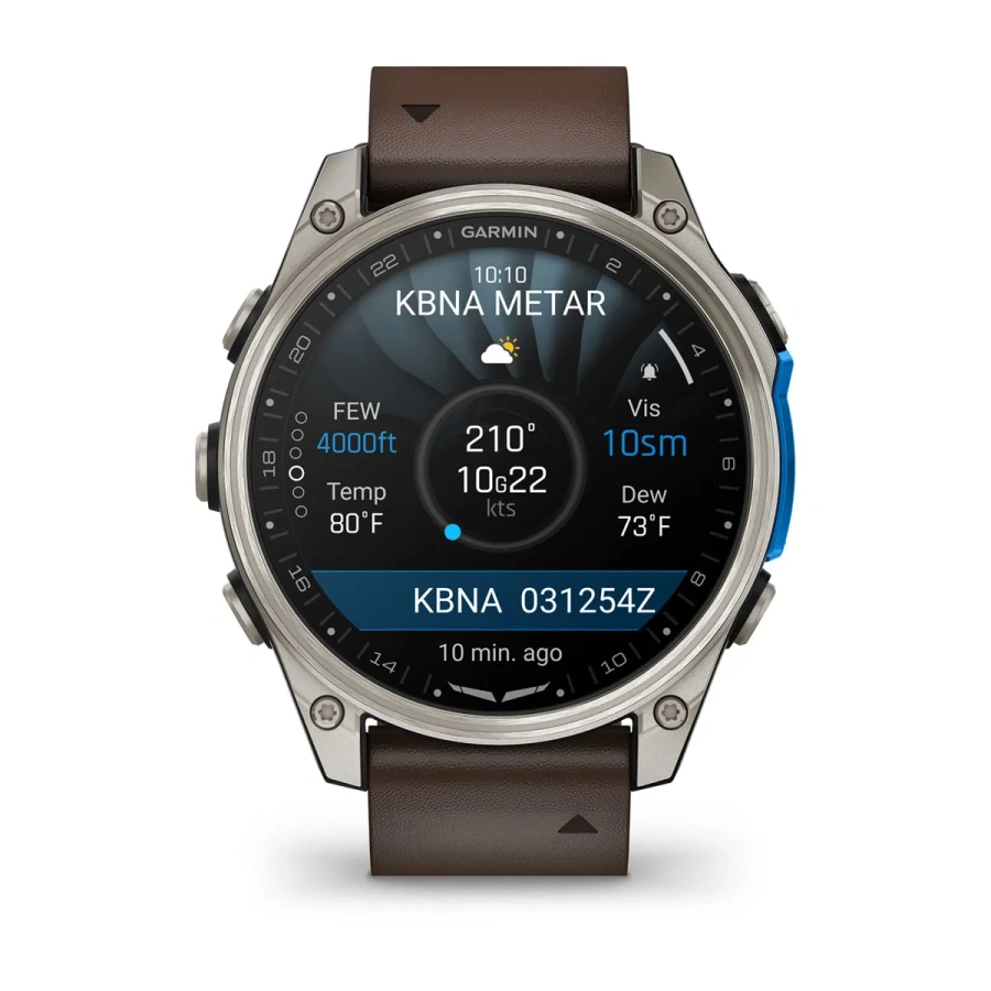 Смарт-годинник Garmin D2 Mach 2 47 mm AMOLED Sapphire - Titanium Case with Oxford Brown Leather Band (010-02904-30/31)
