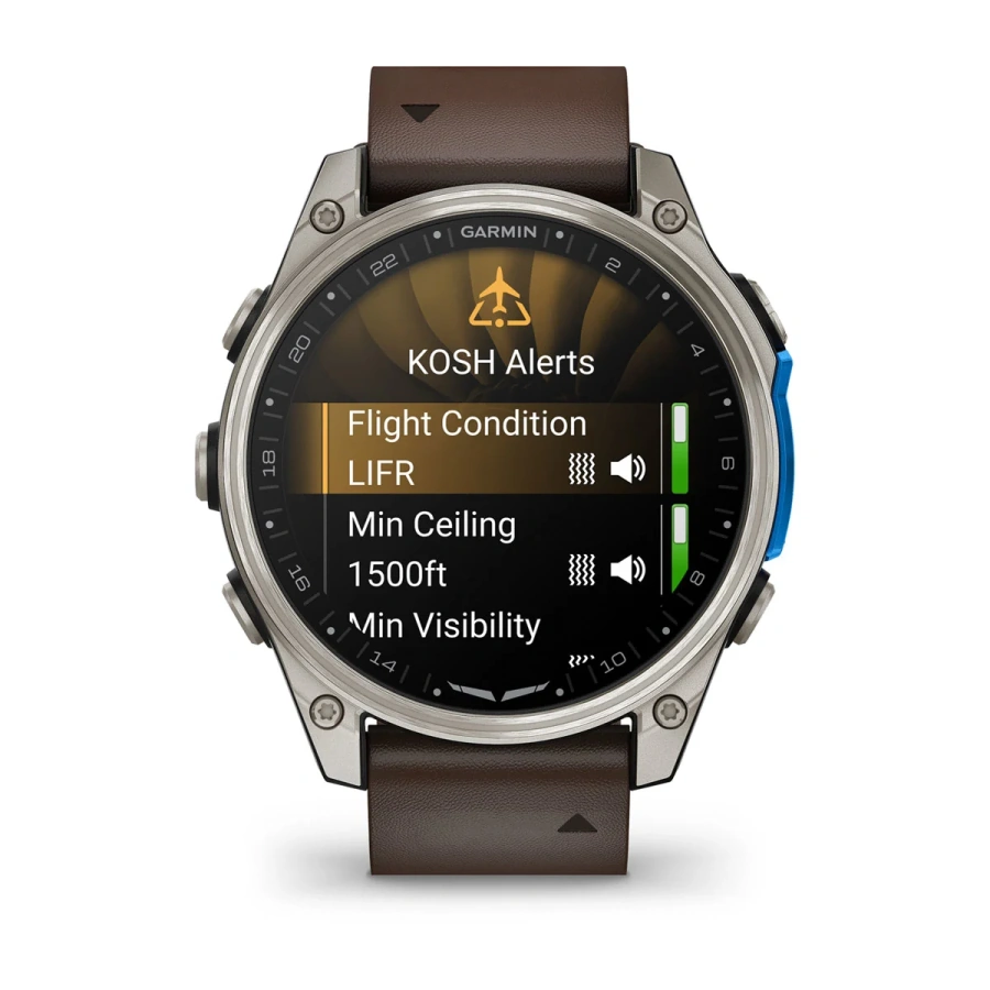 Смарт-годинник Garmin D2 Mach 2 47 mm AMOLED Sapphire - Titanium Case with Oxford Brown Leather Band (010-02904-30/31)