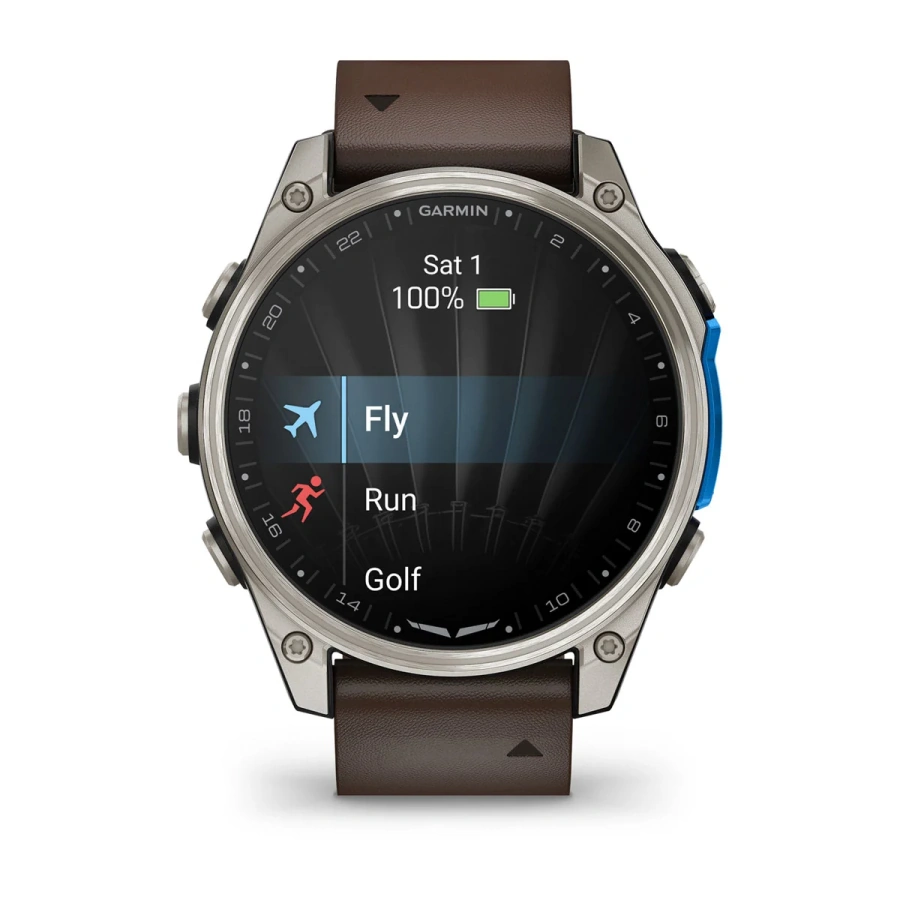 Смарт-годинник Garmin D2 Mach 2 47 mm AMOLED Sapphire - Titanium Case with Oxford Brown Leather Band (010-02904-30/31)