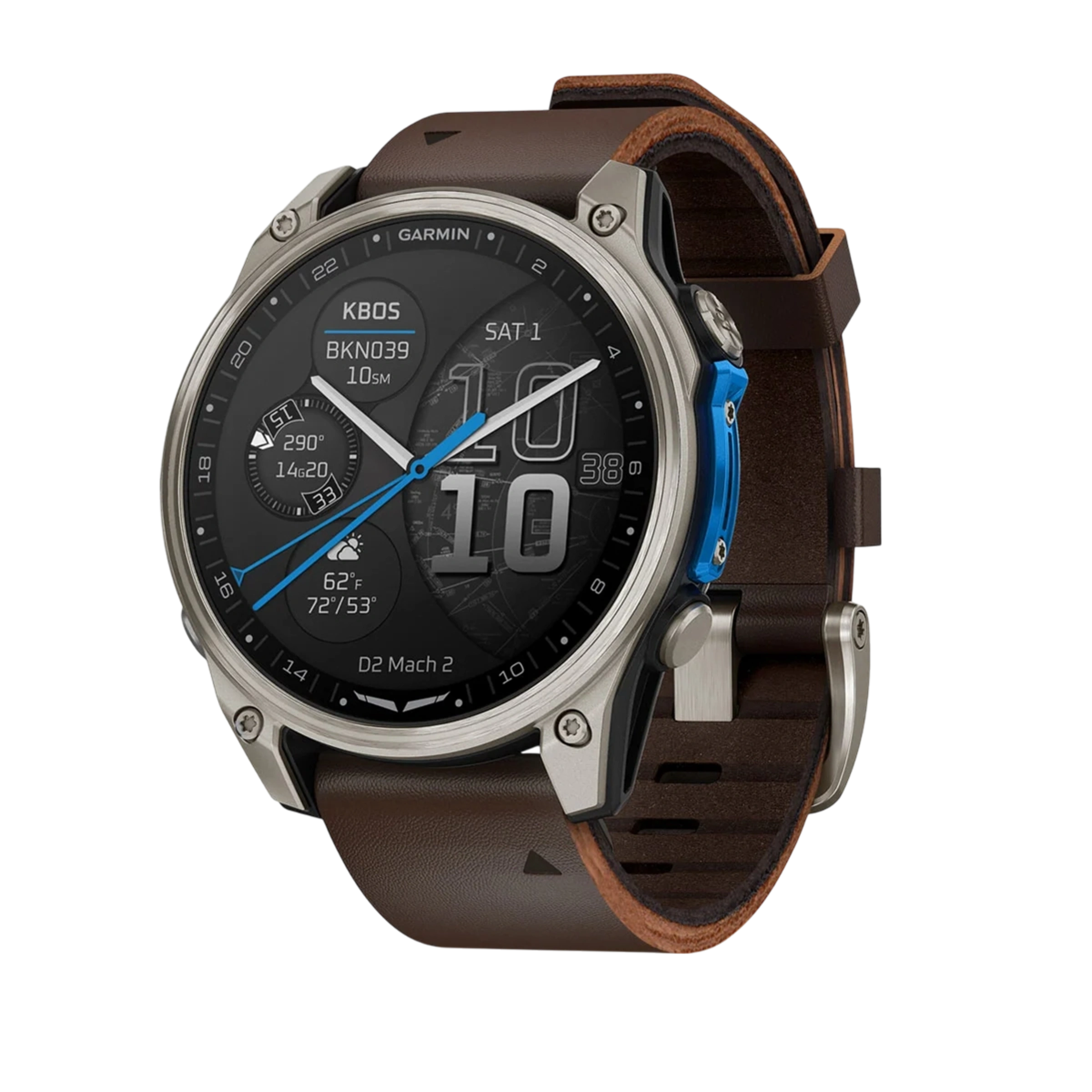 Смарт-часы Garmin D2 Mach 2 47 mm AMOLED Sapphire - Titanium Case with Oxford Brown Leather Band (010-02904-30/31) Смарт-часы Garmin D2 Mach 2 47 mm AMOLED Sapphire - Titanium Case with Oxford Brown Leather Band (010-02904-30/31)