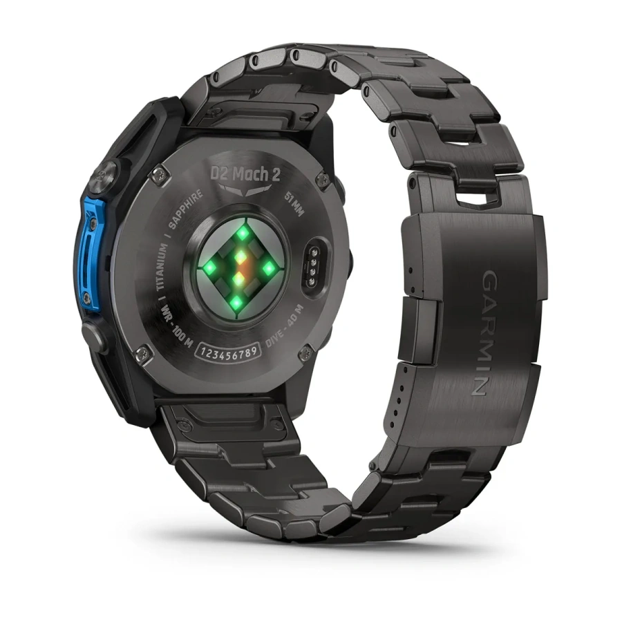 Смарт-годинник Garmin D2 Mach 2 51 mm AMOLED Sapphire - Carbon Gray DLC Titanium Case with Vented Titanium Bracelet (010-02905-30/31)