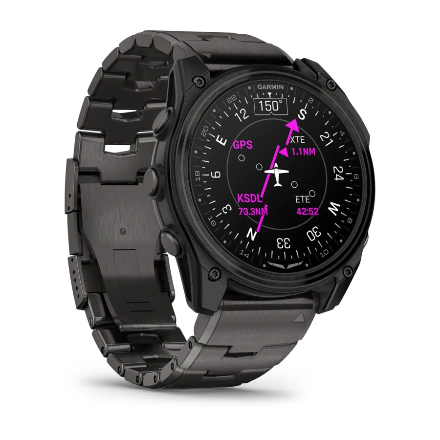 Смарт-годинник Garmin D2 Mach 2 51 mm AMOLED Sapphire - Carbon Gray DLC Titanium Case with Vented Titanium Bracelet (010-02905-30/31)