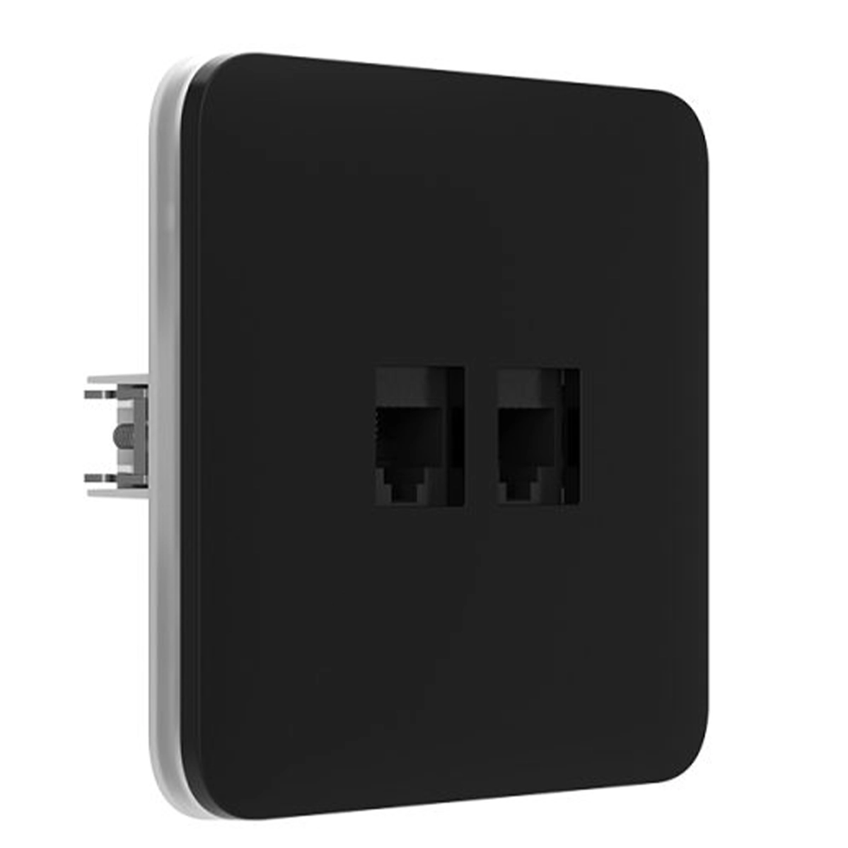 Вбудована інтернет-розетка з двома портами Ajax Outlet (LAN) - Black