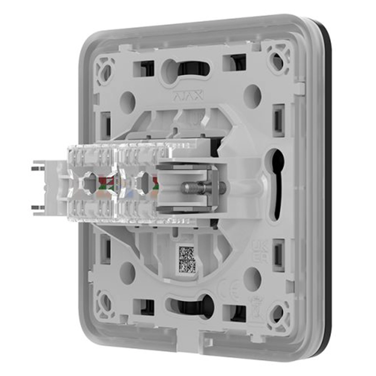 Вбудована інтернет-розетка з двома портами Ajax Outlet (LAN) - Black