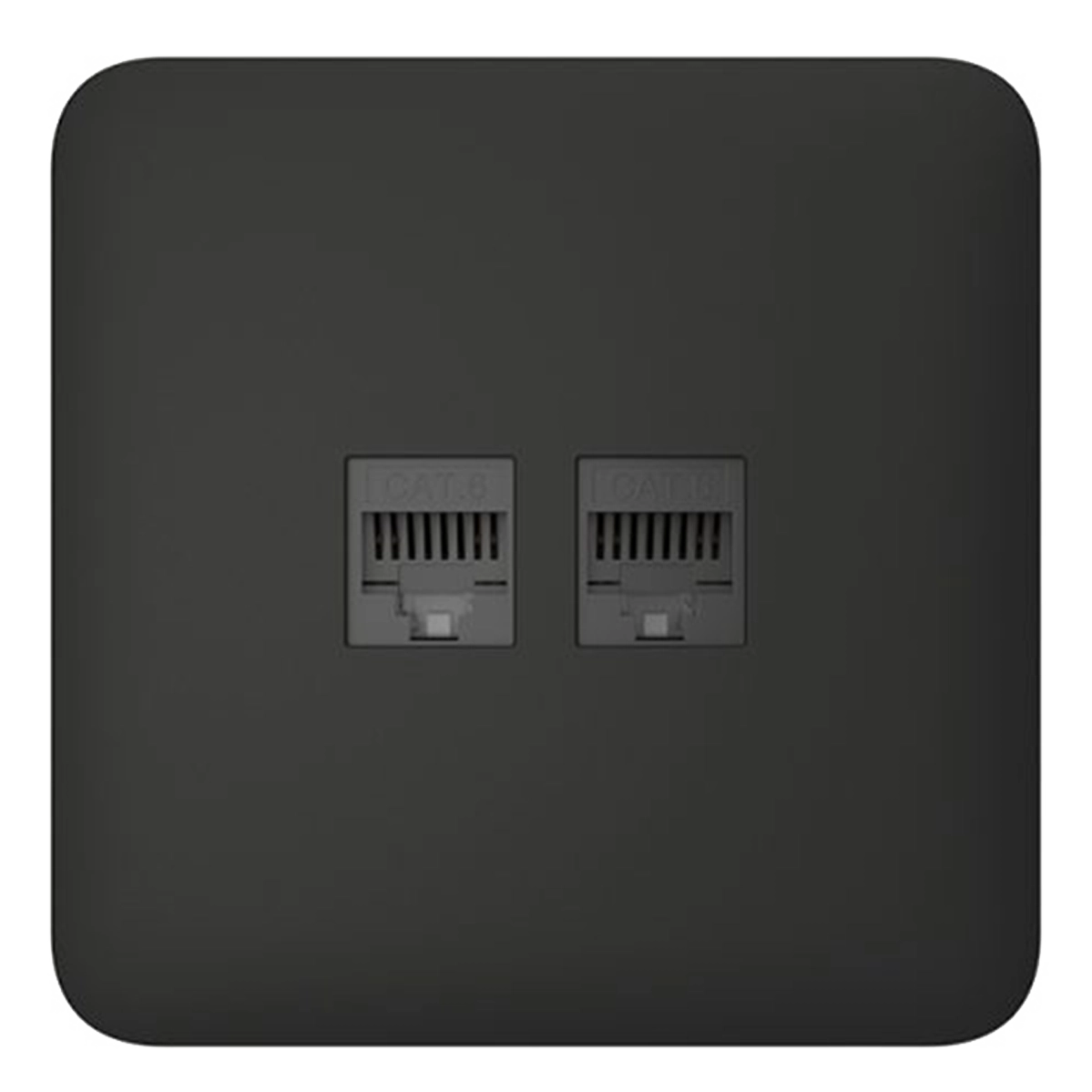 Вбудована інтернет-розетка з двома портами Ajax Outlet (LAN) - Black