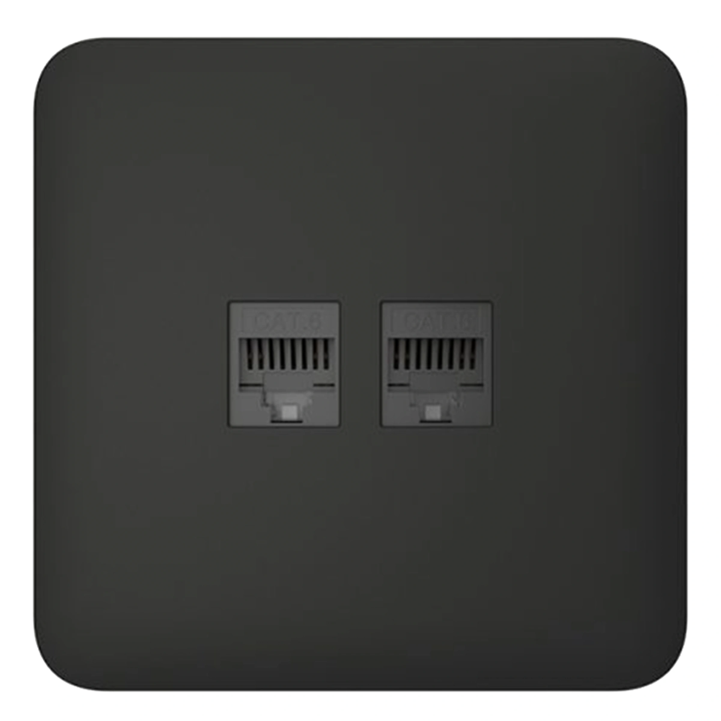 Вбудована інтернет-розетка з двома портами Ajax Outlet (LAN) - Black