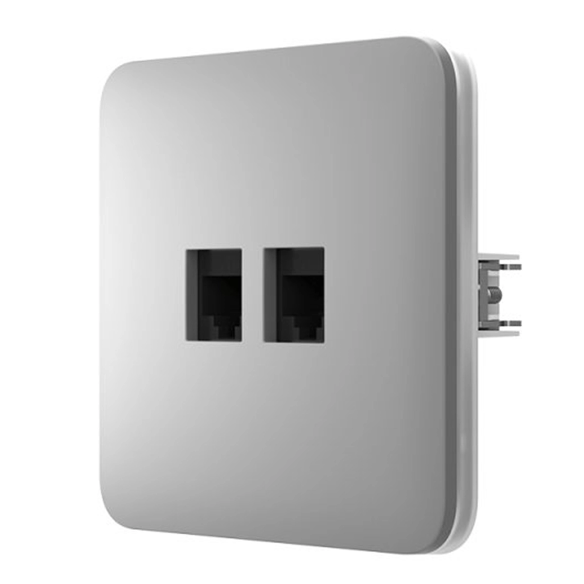 Вбудована інтернет-розетка з двома портами Ajax Outlet (LAN) - Fog