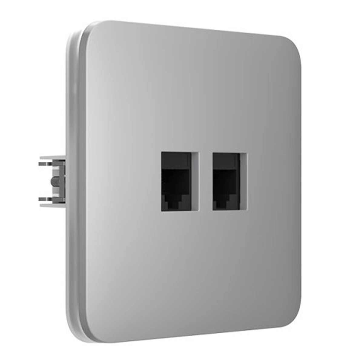 Вбудована інтернет-розетка з двома портами Ajax Outlet (LAN) - Fog