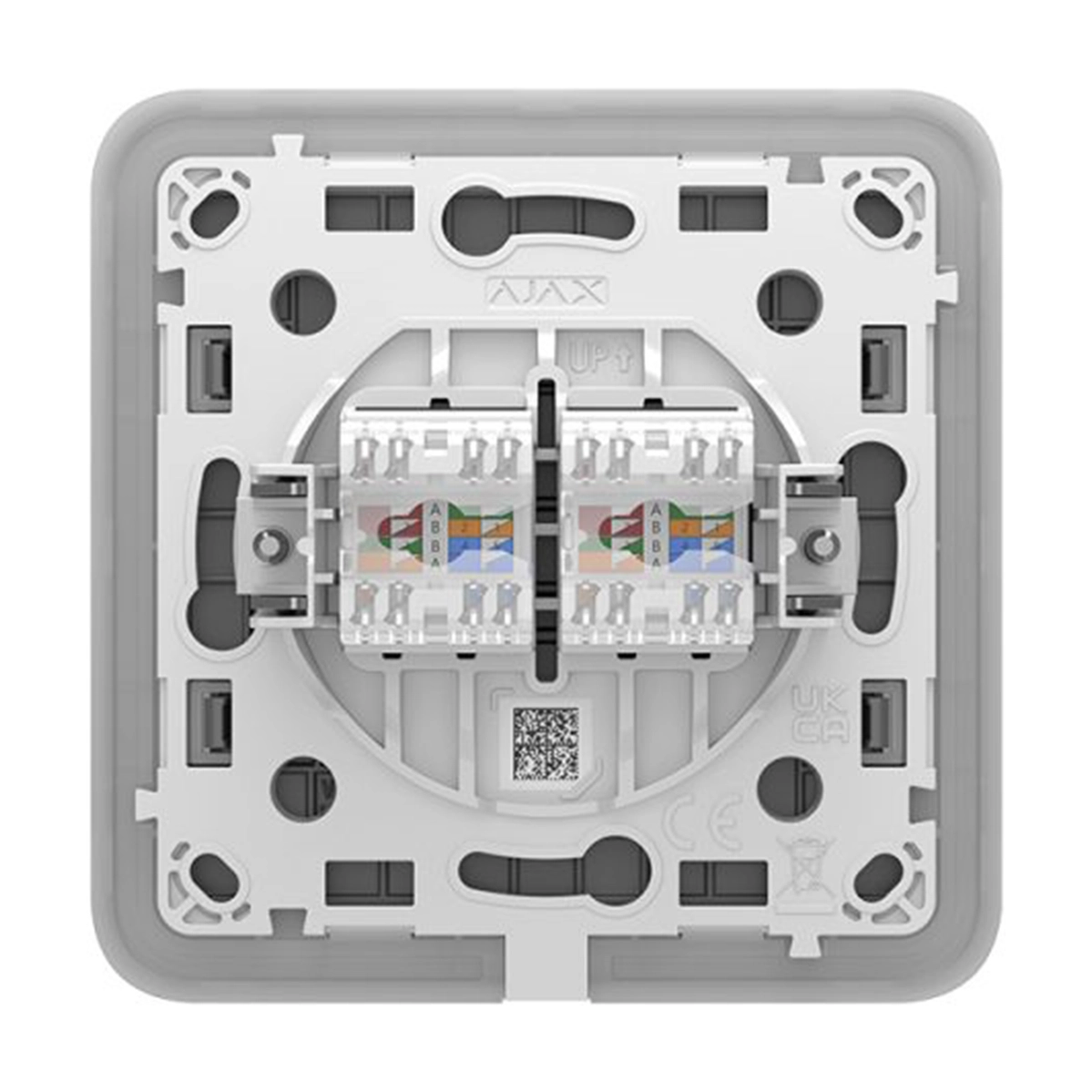 Вбудована інтернет-розетка з двома портами Ajax Outlet (LAN) - Fog
