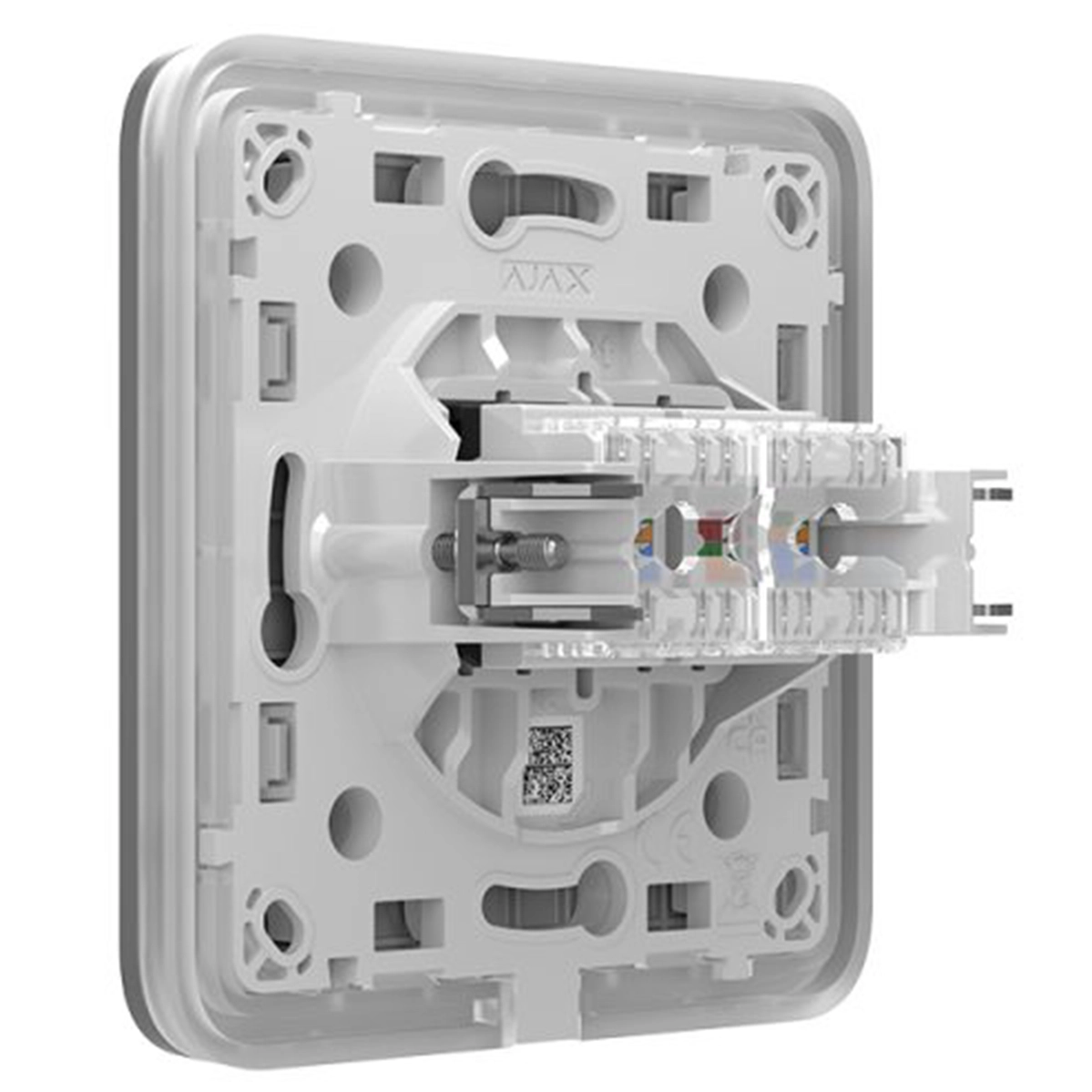 Вбудована інтернет-розетка з двома портами Ajax Outlet (LAN) - Fog