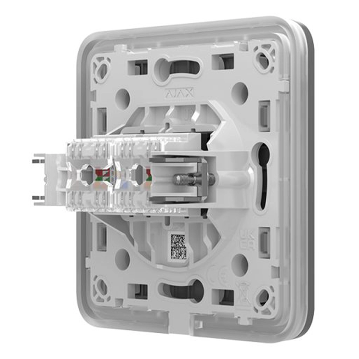 Вбудована інтернет-розетка з двома портами Ajax Outlet (LAN) - Fog