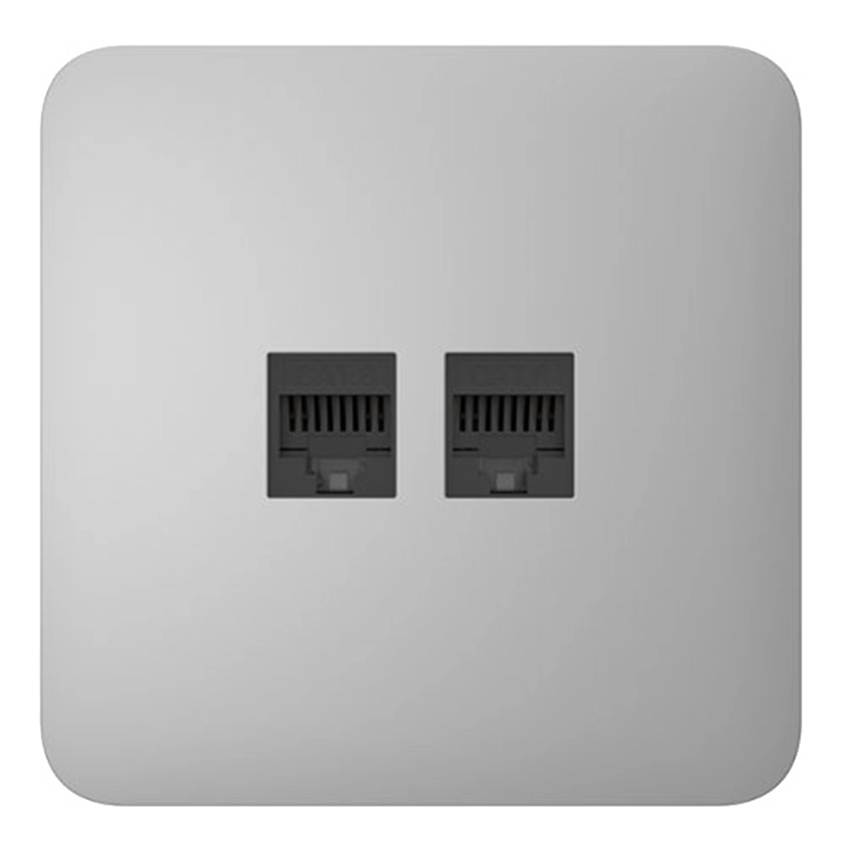 Вбудована інтернет-розетка з двома портами Ajax Outlet (LAN) - Fog