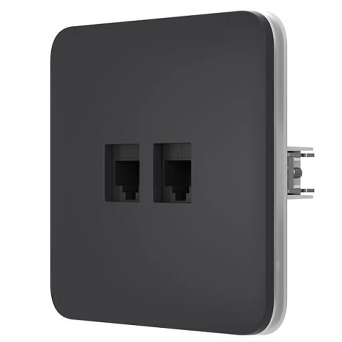 Вбудована інтернет-розетка з двома портами Ajax Outlet (LAN) - Graphite