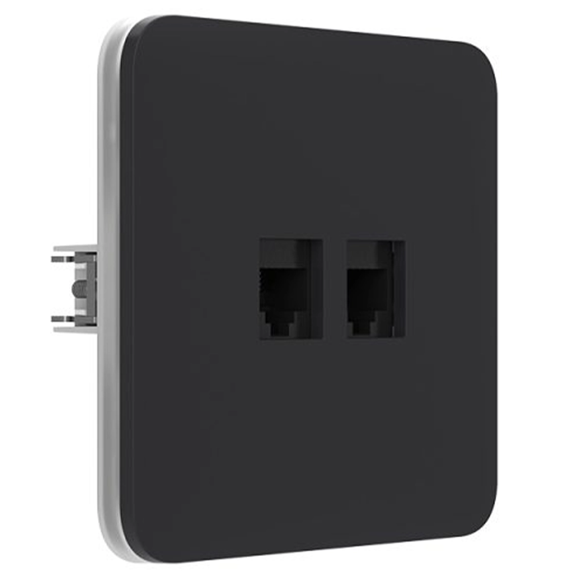 Вбудована інтернет-розетка з двома портами Ajax Outlet (LAN) - Graphite