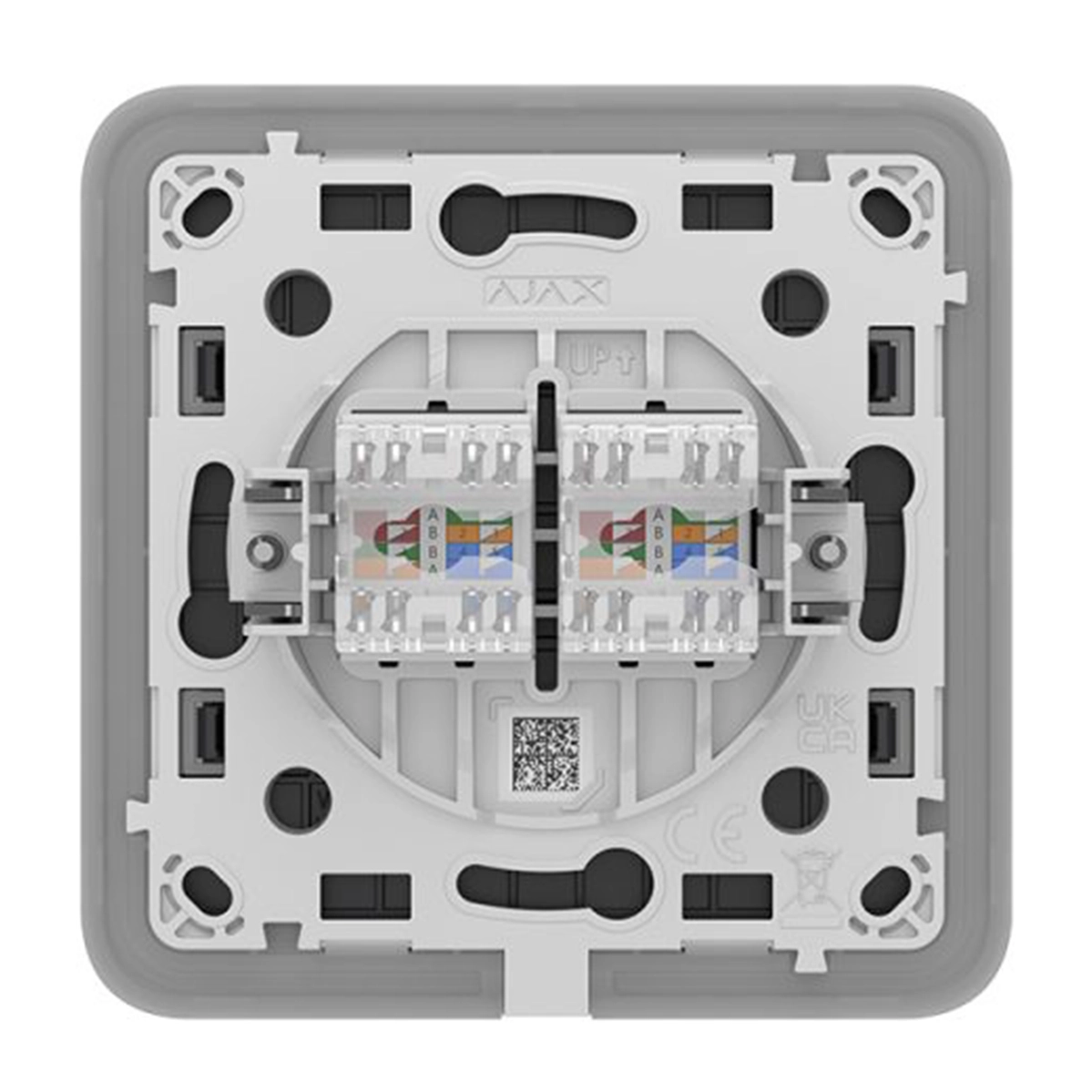Вбудована інтернет-розетка з двома портами Ajax Outlet (LAN) - Graphite