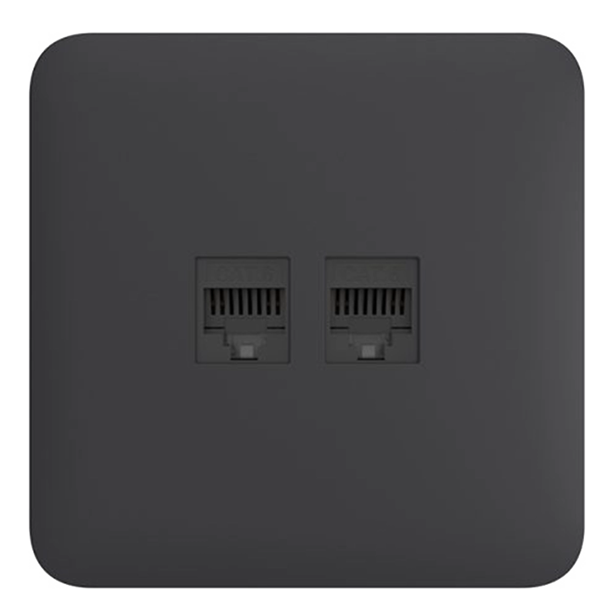 Вбудована інтернет-розетка з двома портами Ajax Outlet (LAN) - Graphite