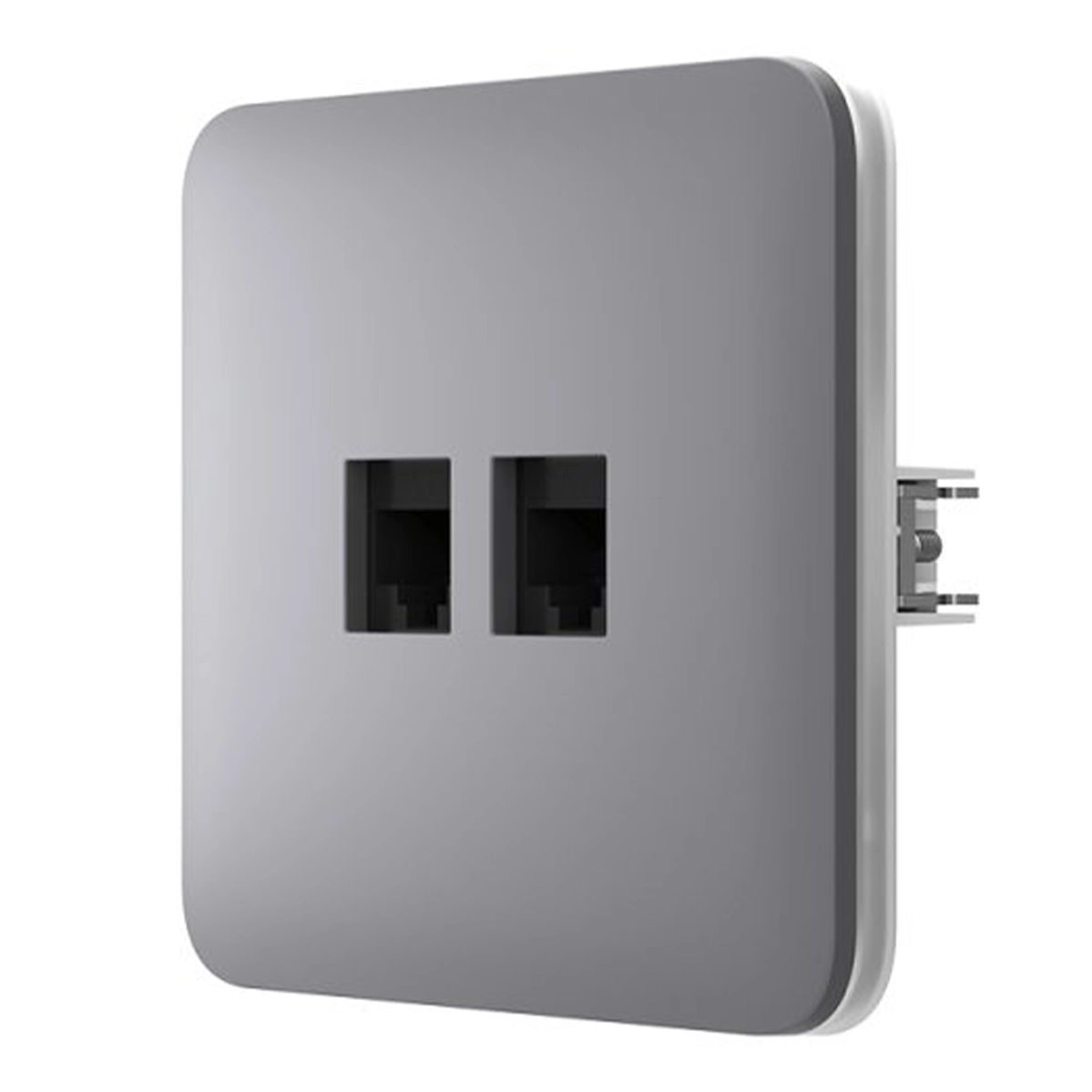 Вбудована інтернет-розетка з двома портами Ajax Outlet (LAN) - Grey
