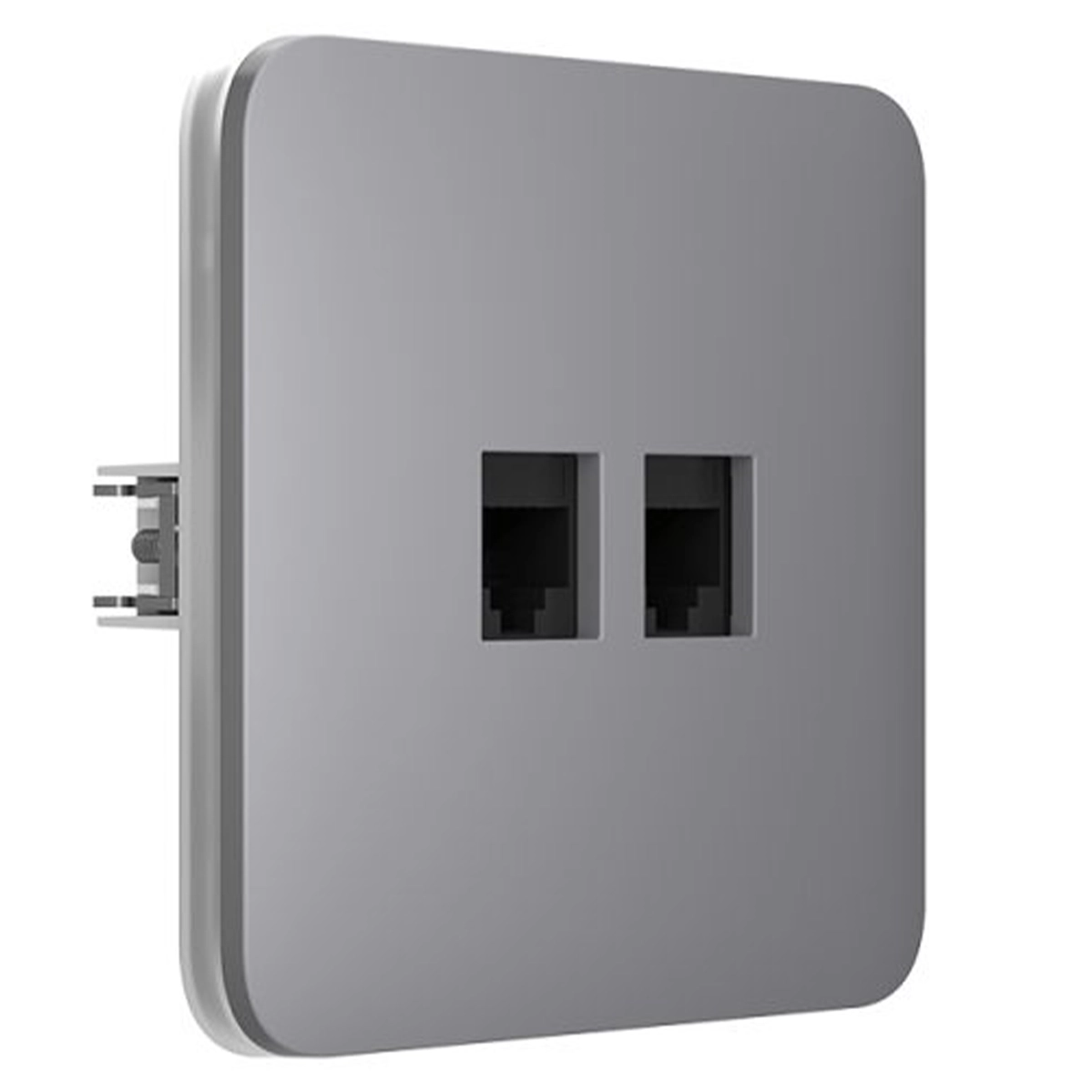 Вбудована інтернет-розетка з двома портами Ajax Outlet (LAN) - Grey