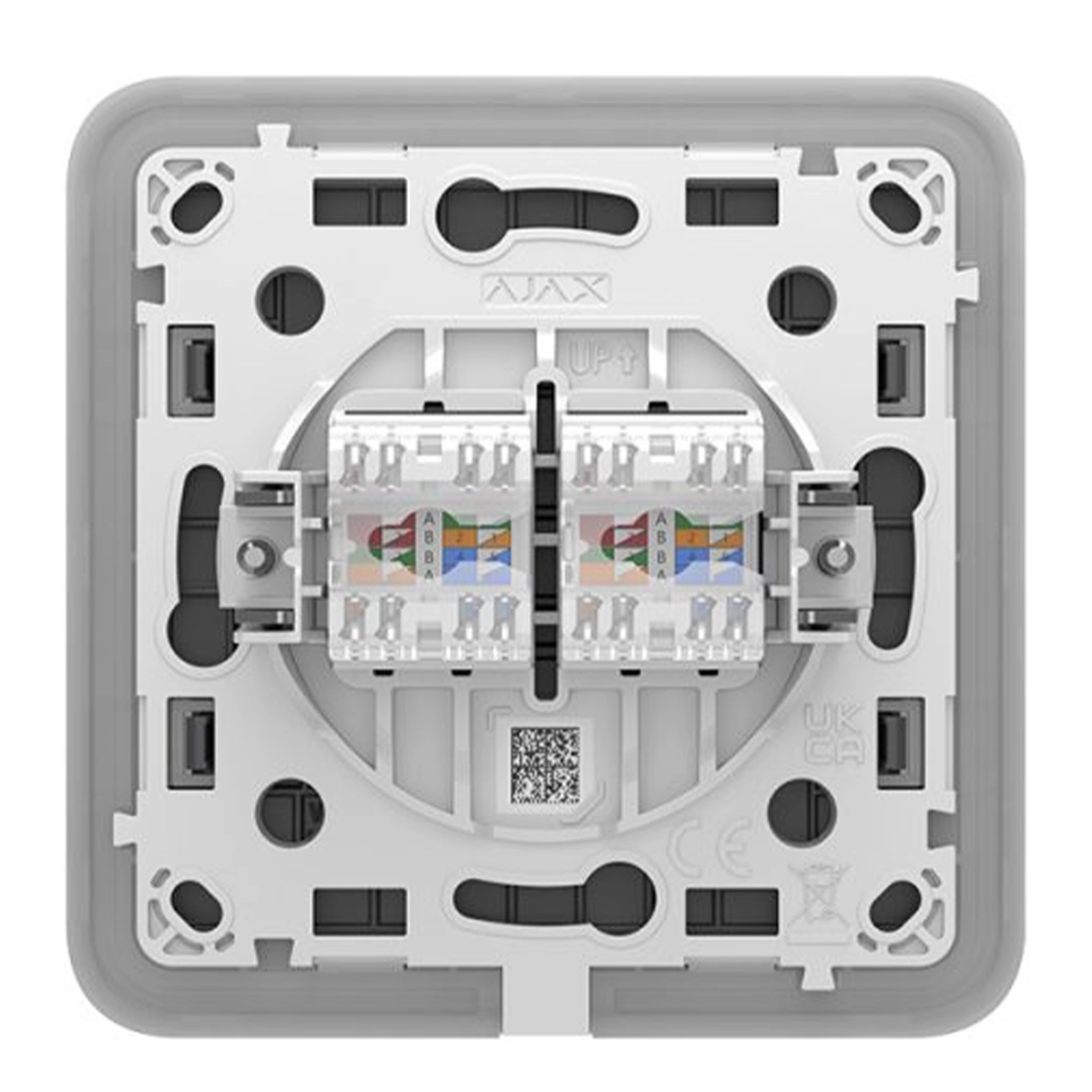 Вбудована інтернет-розетка з двома портами Ajax Outlet (LAN) - Grey