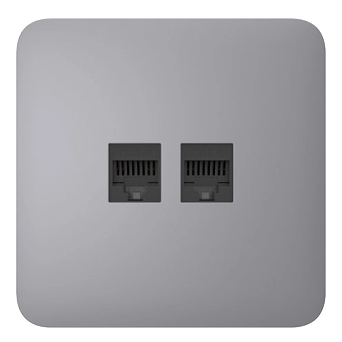 Вбудована інтернет-розетка з двома портами Ajax Outlet (LAN) - Grey