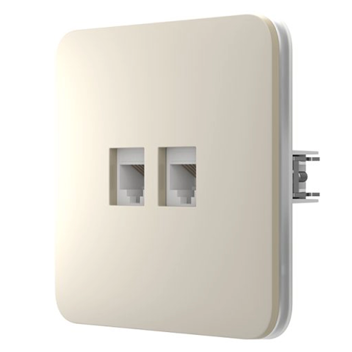 Вбудована інтернет-розетка з двома портами Ajax Outlet (LAN) - Ivory