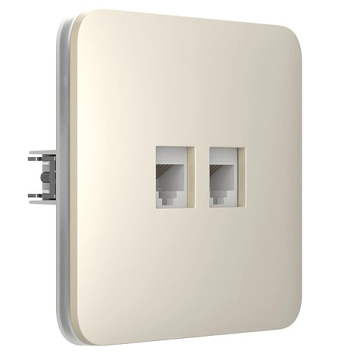 Вбудована інтернет-розетка з двома портами Ajax Outlet (LAN) - Ivory