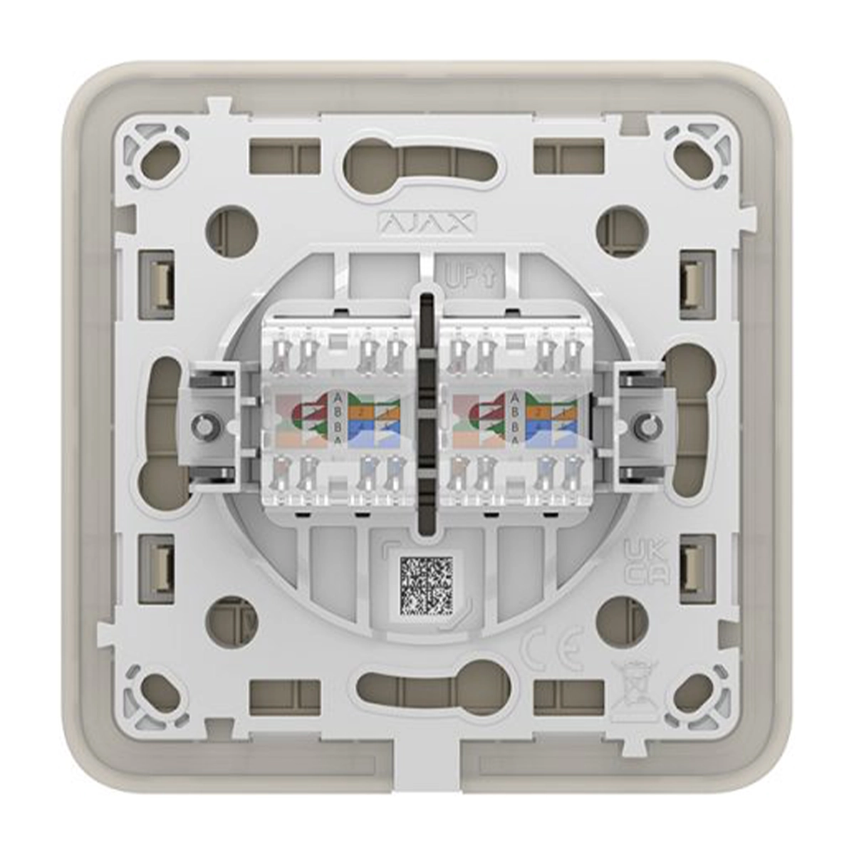 Вбудована інтернет-розетка з двома портами Ajax Outlet (LAN) - Ivory