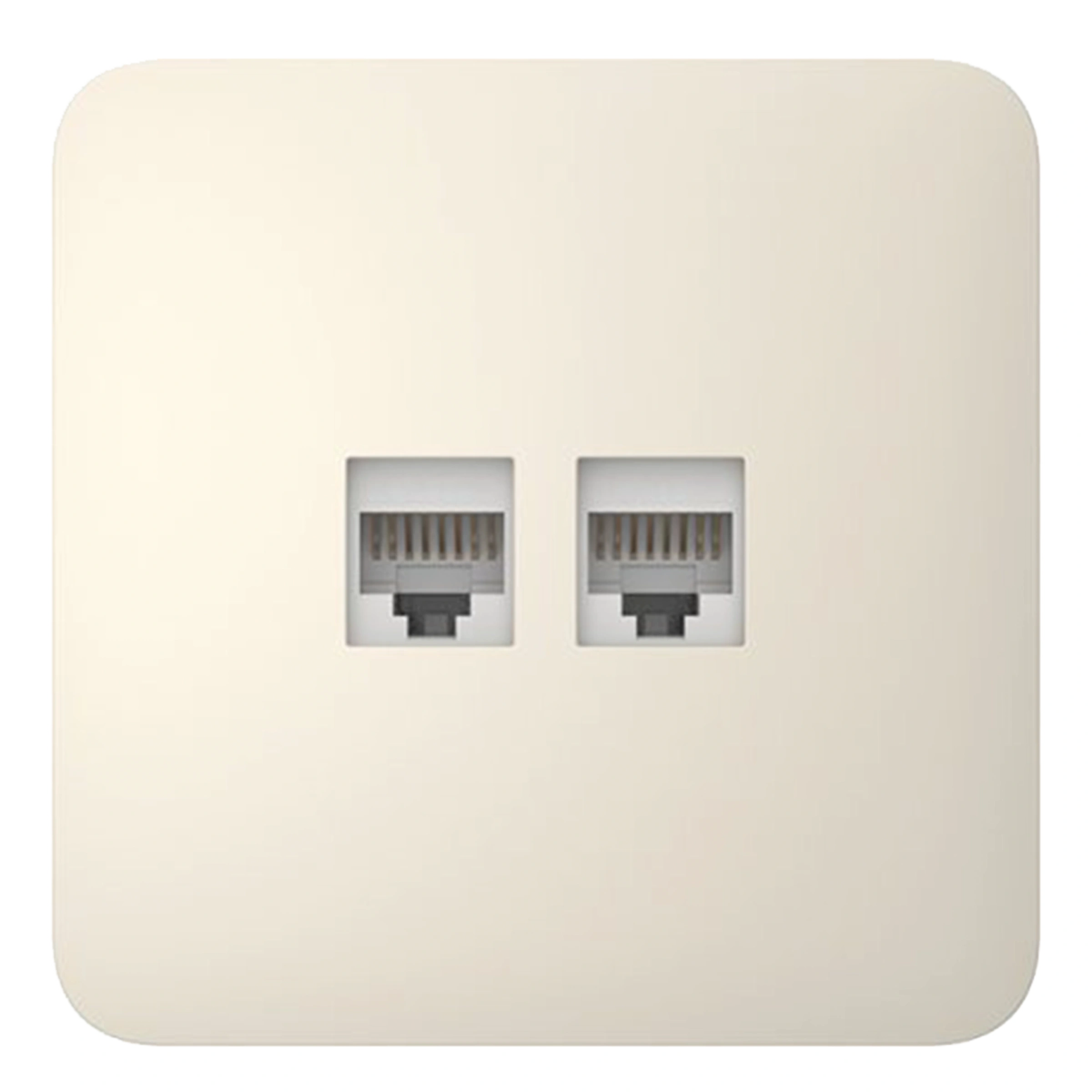 Вбудована інтернет-розетка з двома портами Ajax Outlet (LAN) - Ivory