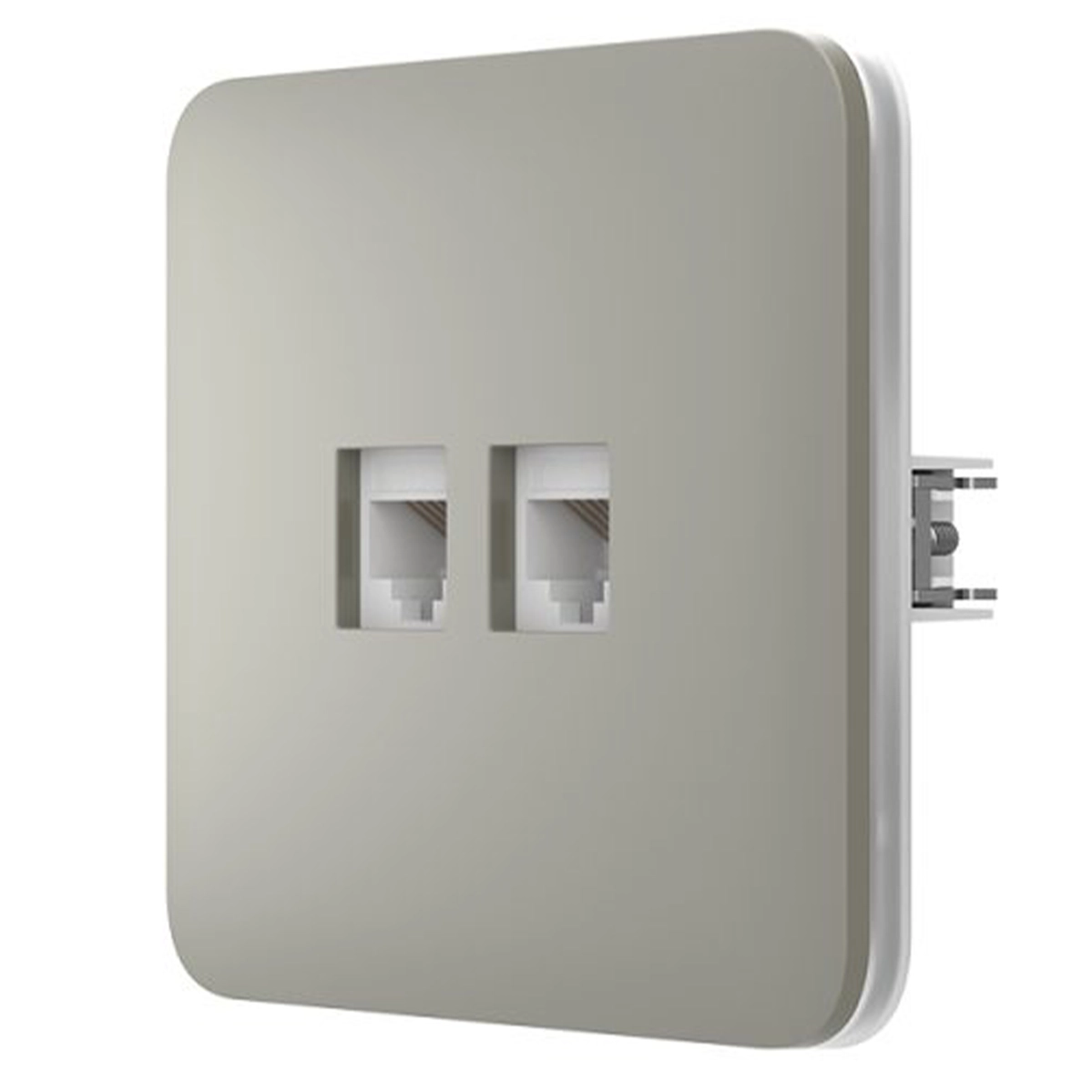 Вбудована інтернет-розетка з двома портами Ajax Outlet (LAN) - Olive