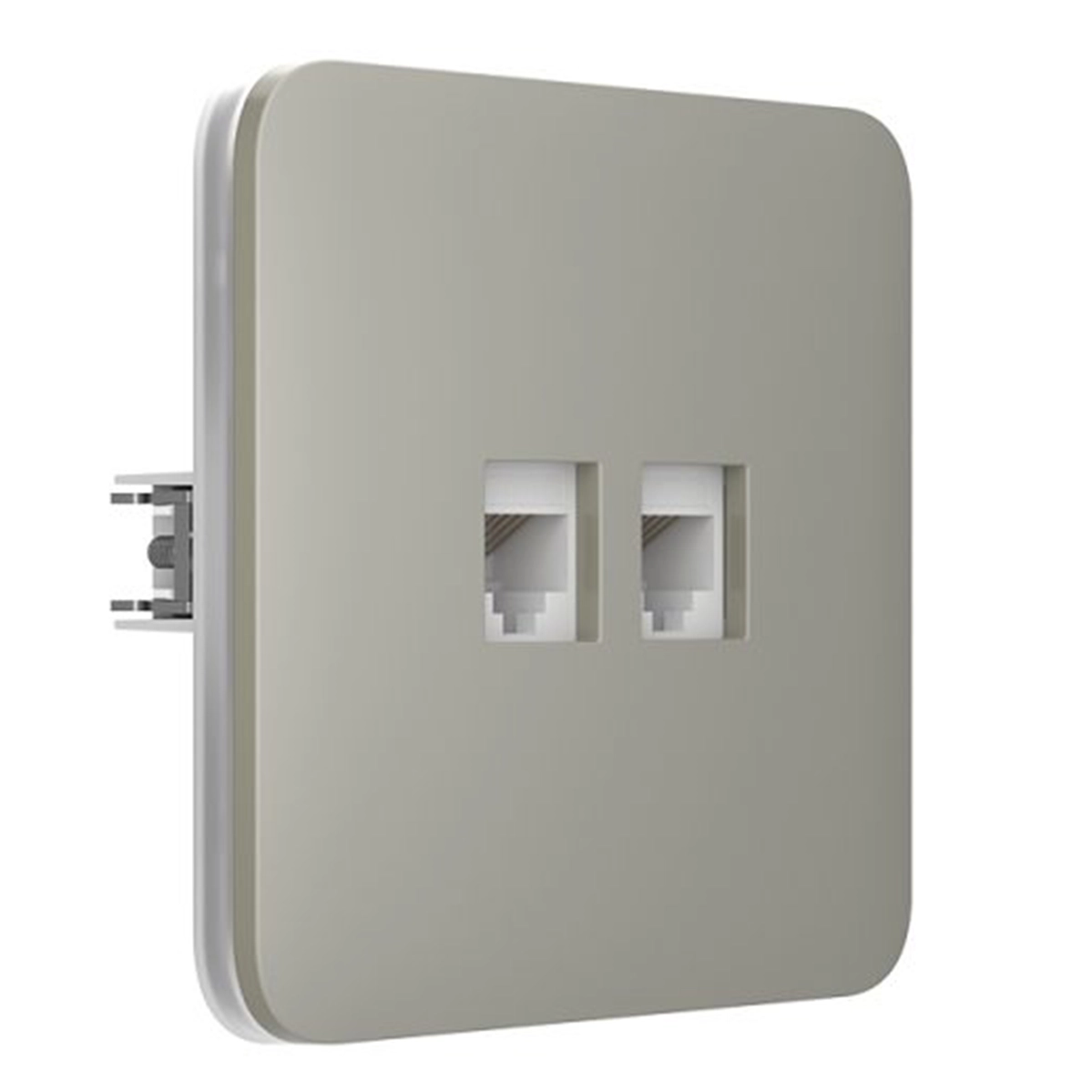 Вбудована інтернет-розетка з двома портами Ajax Outlet (LAN) - Olive