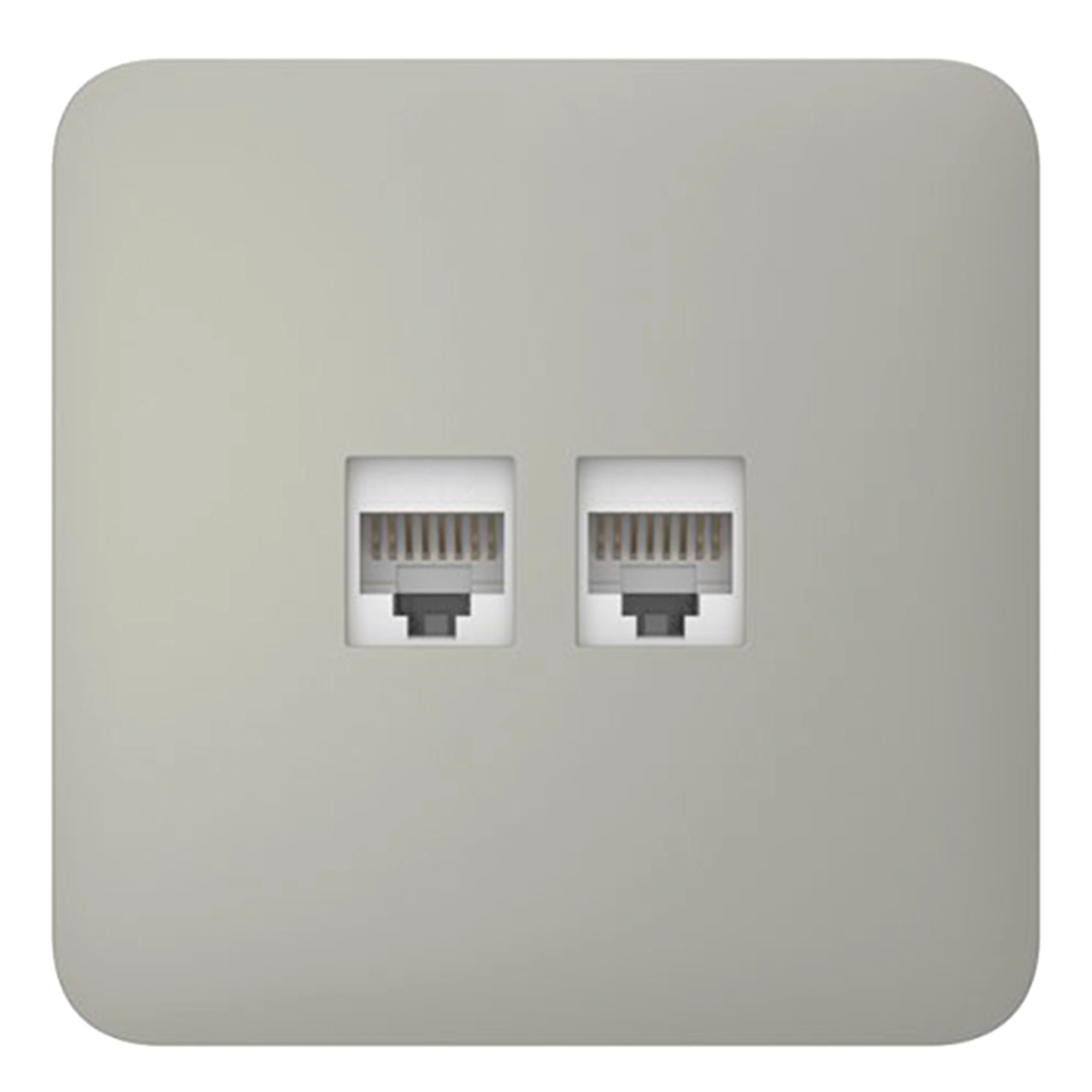 Вбудована інтернет-розетка з двома портами Ajax Outlet (LAN) - Olive