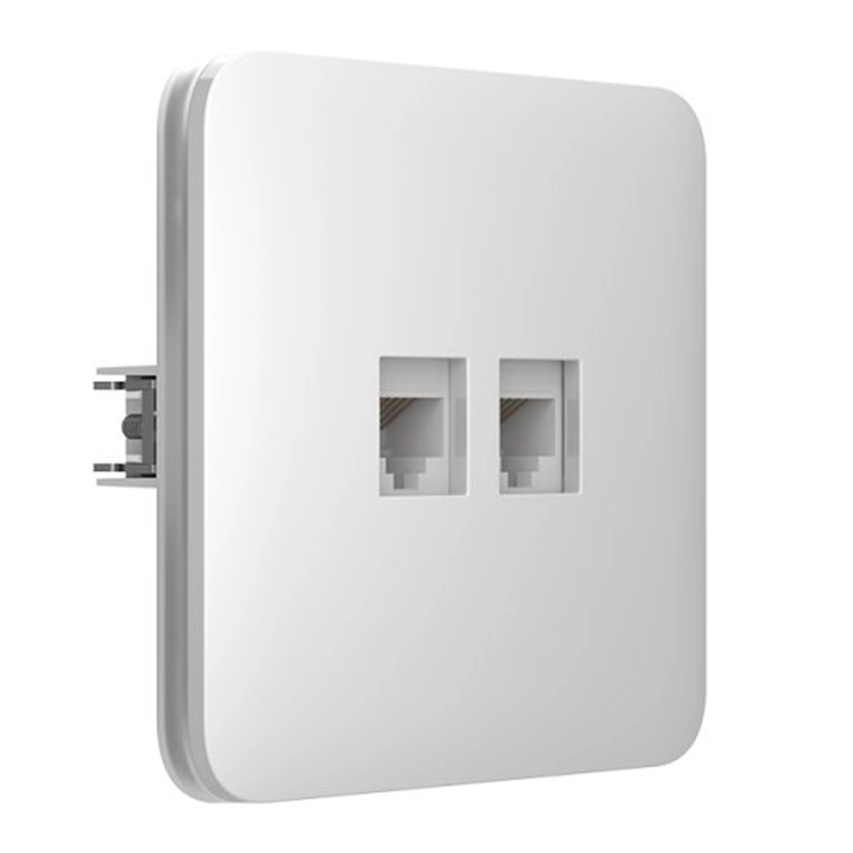 Вбудована інтернет-розетка з двома портами Ajax Outlet (LAN) - White