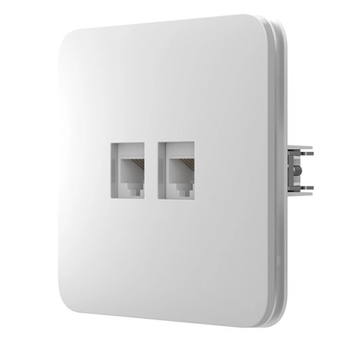 Вбудована інтернет-розетка з двома портами Ajax Outlet (LAN) - White
