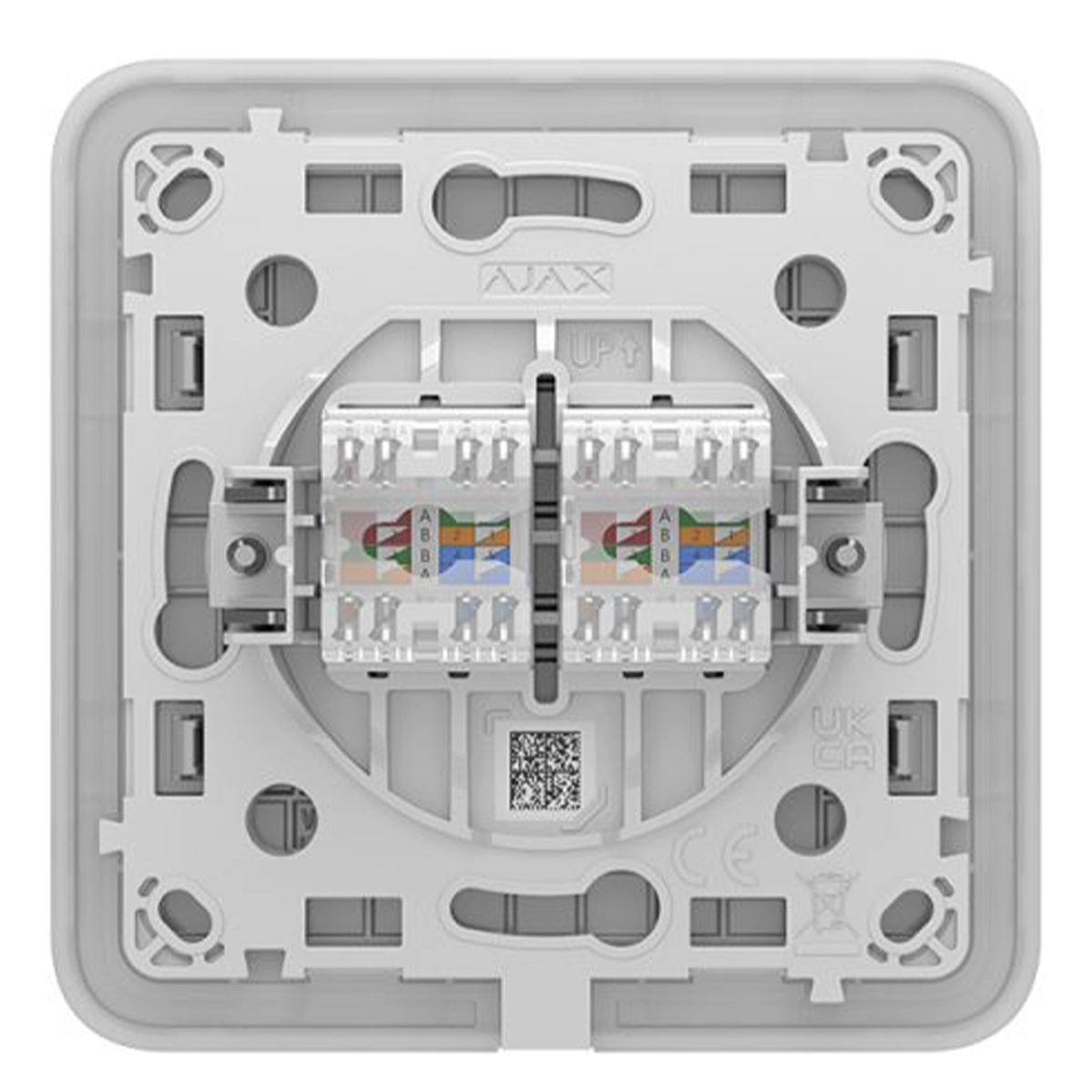 Вбудована інтернет-розетка з двома портами Ajax Outlet (LAN) - White